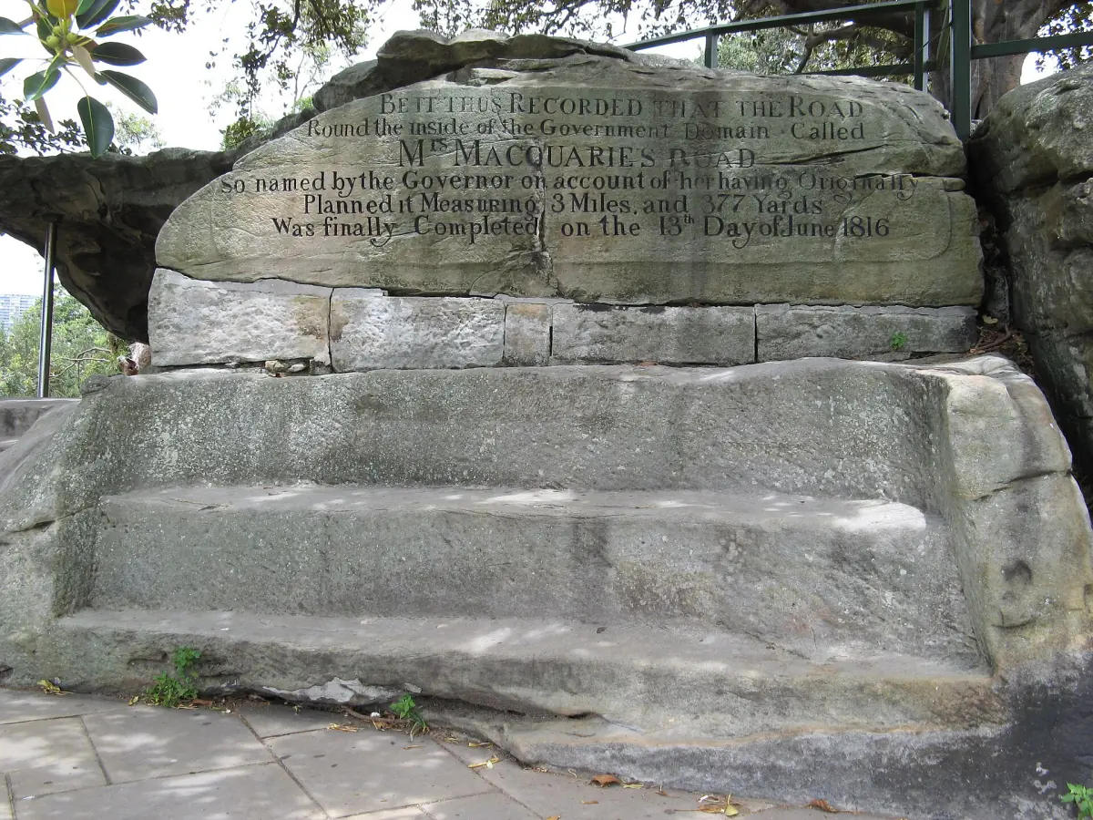 Mrs Macquarie's Chair carved into the sandstone