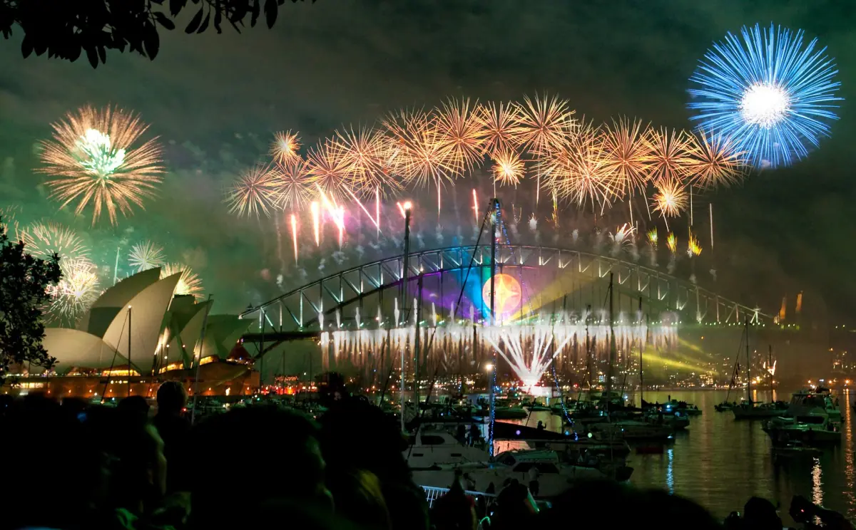 New Year's Eve fireworks over the harbour