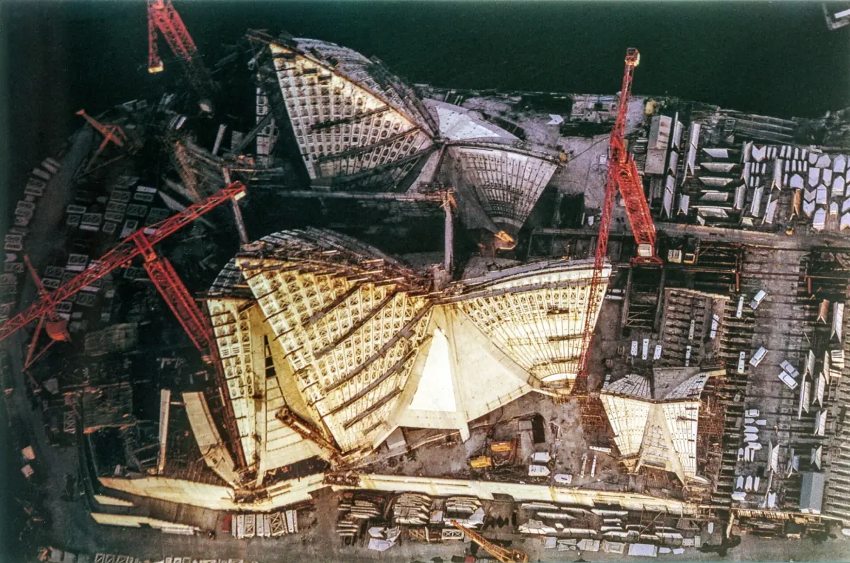 The shells under construction in 1965