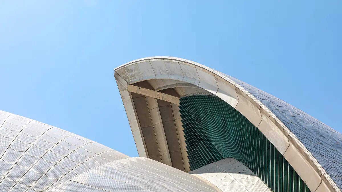 Detail of a tiled shell of the Opera House
